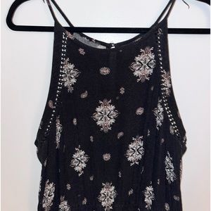 SO Size L pants jumpsuit boho print high neck